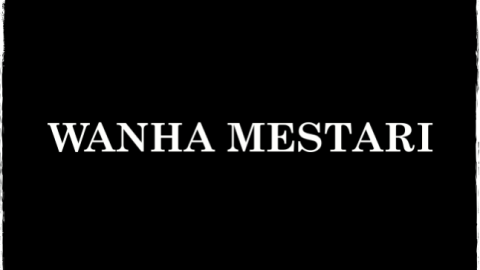 Mustalla pohjalla valkoinen teksti Wanha mestari